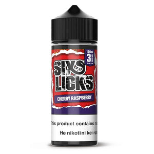 Six Licks Cherry Raspberry (Cherry on Top) Vape Juice 100ml NZ