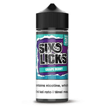 Load image into Gallery viewer, Six Licks Grape Berry (Grappleberry)  Vape Juice 100ml NZ