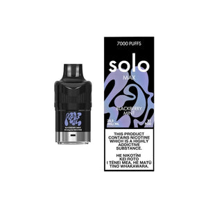 Solo Max Blackberry Mint, 7000 puff disposable pre-filled Vape Pod NZ