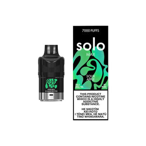 Solo Max Sour Apple, 7000 puff disposable pre-filled Vape Pod NZ