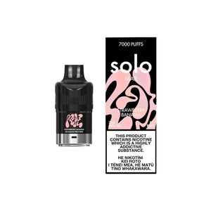 Solo Max Strawberry Banana, 7000 puff disposable pre-filled Vape Pod NZ