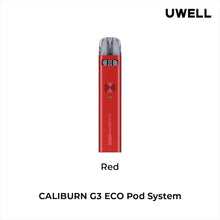 Load image into Gallery viewer, Uwell Caliburn G3 eco Red Pod Vape Kit, NZ