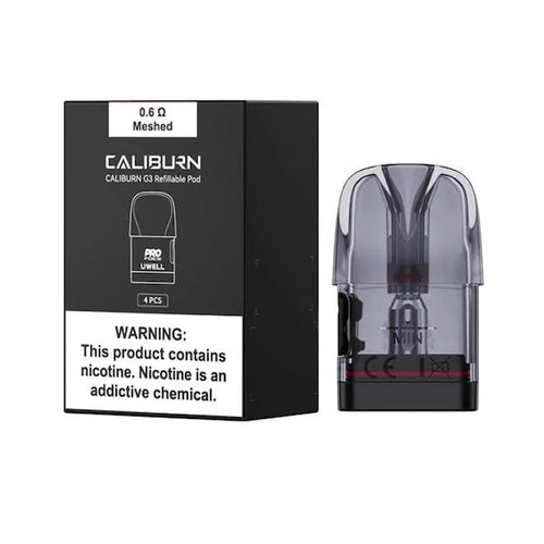 Uwell Caliburn G3, Koko GK3 Pod Vape Replacement Pods, 4 pack, 0.6ohm, NZ