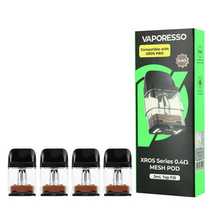 Vaporesso XROS 4 and Xros Pro Pod Vape Kit 3ml, 0.4ohm (Brown) Replacement pods 4 pack, NZ