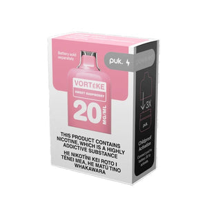 Vorteke Puk Sweet Raspberry 20mg Disposable Nic Salt Pod Vape Device, NZ