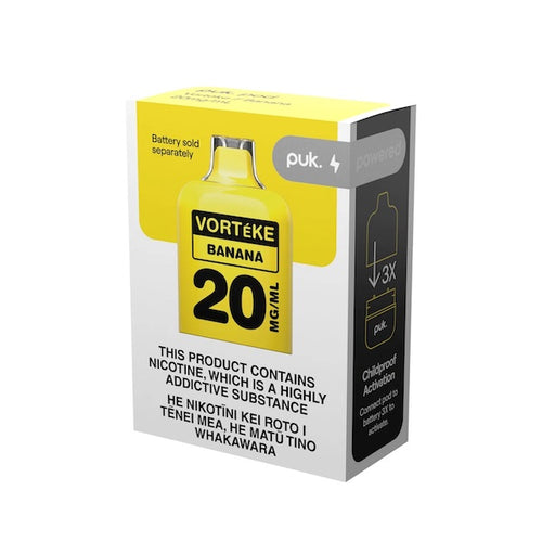 Vorteke Puk Banana 20mg Disposable Nic Salt Pod Vape Device, NZ