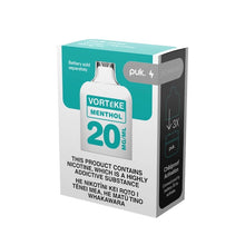 Load image into Gallery viewer, Vorteke Puk Menthol 20mg Disposable Nic Salt Pod Vape Device, NZ